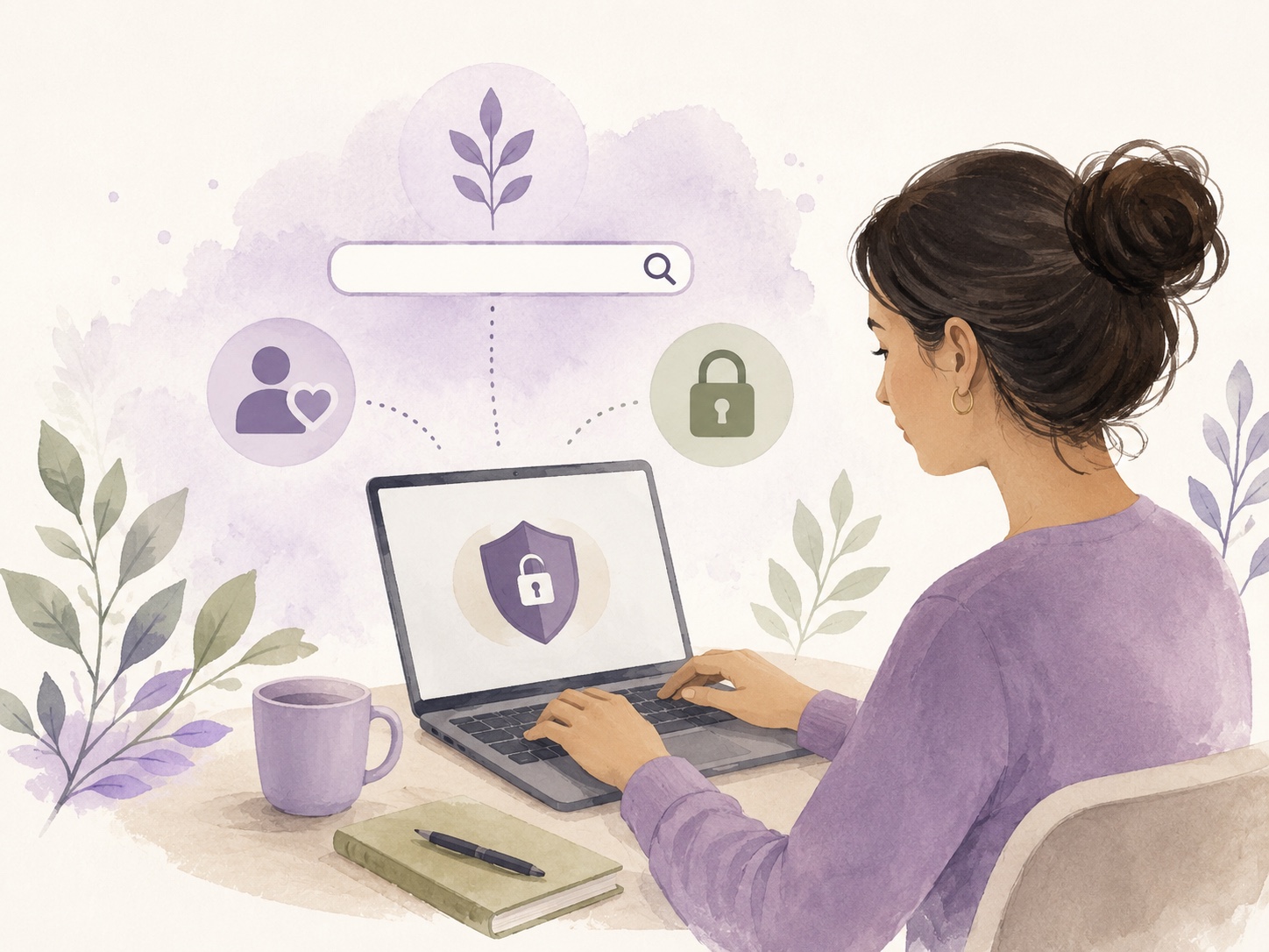 Ilustración simbólica sobre privacidad digital y protección de datos en dispositivos.