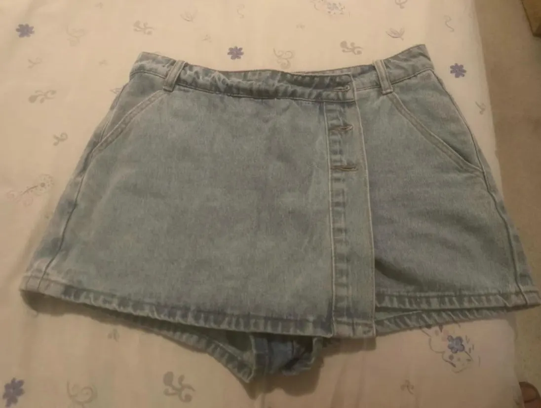 Falda pantalón vaquera azul claro