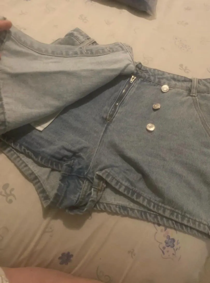 Falda pantalón vaquera azul claro, foto 2